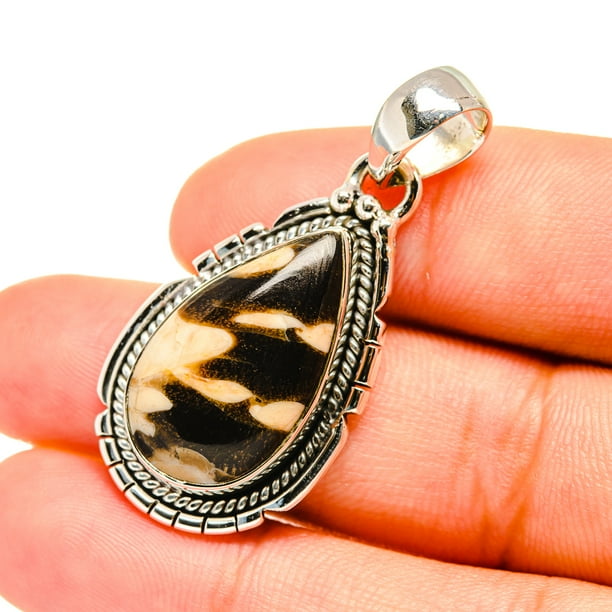 Bohemian - Handmade Jewelry Ana Silver Co Peanut Wood Jasper Pendant 2 1/8 925 Sterling Silver Vintage PD673257 Bohemian - Handmade Jewelry Ana Silver Co Peanut Wood Jasper Pendant 2 1/8 925 Sterling Silver Vintage PD673257